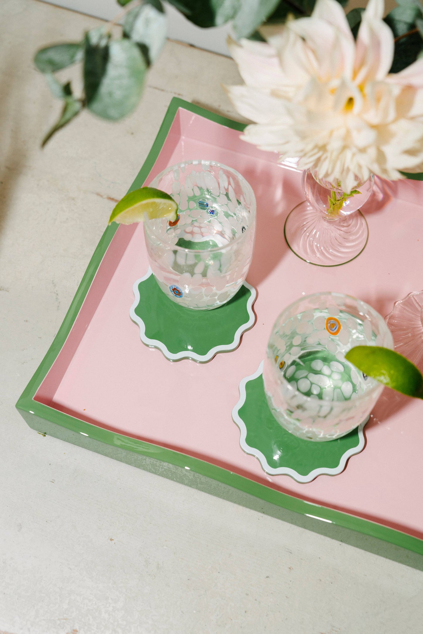 Victoria Coaster Set - Pale Pink