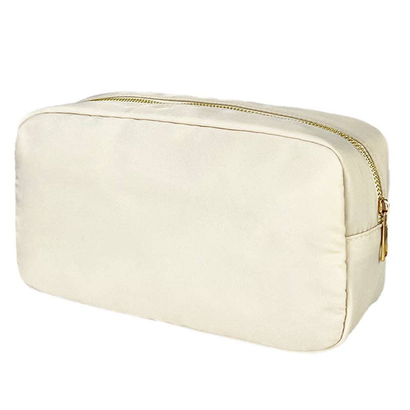 Nylon Solid Color Travel Makeup Bag Organizer: Pink