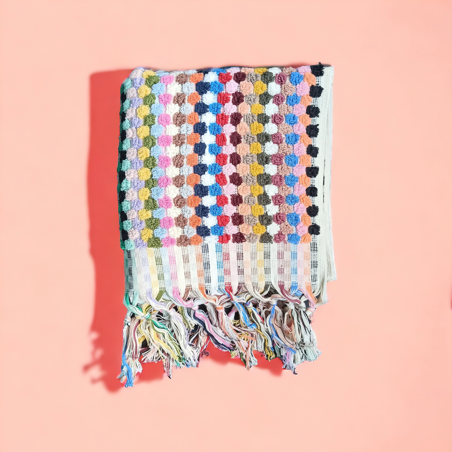 Pompom Bubble Hand Towel - Rose