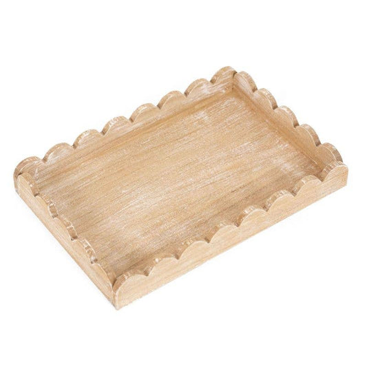 Wood Scalloped Tray