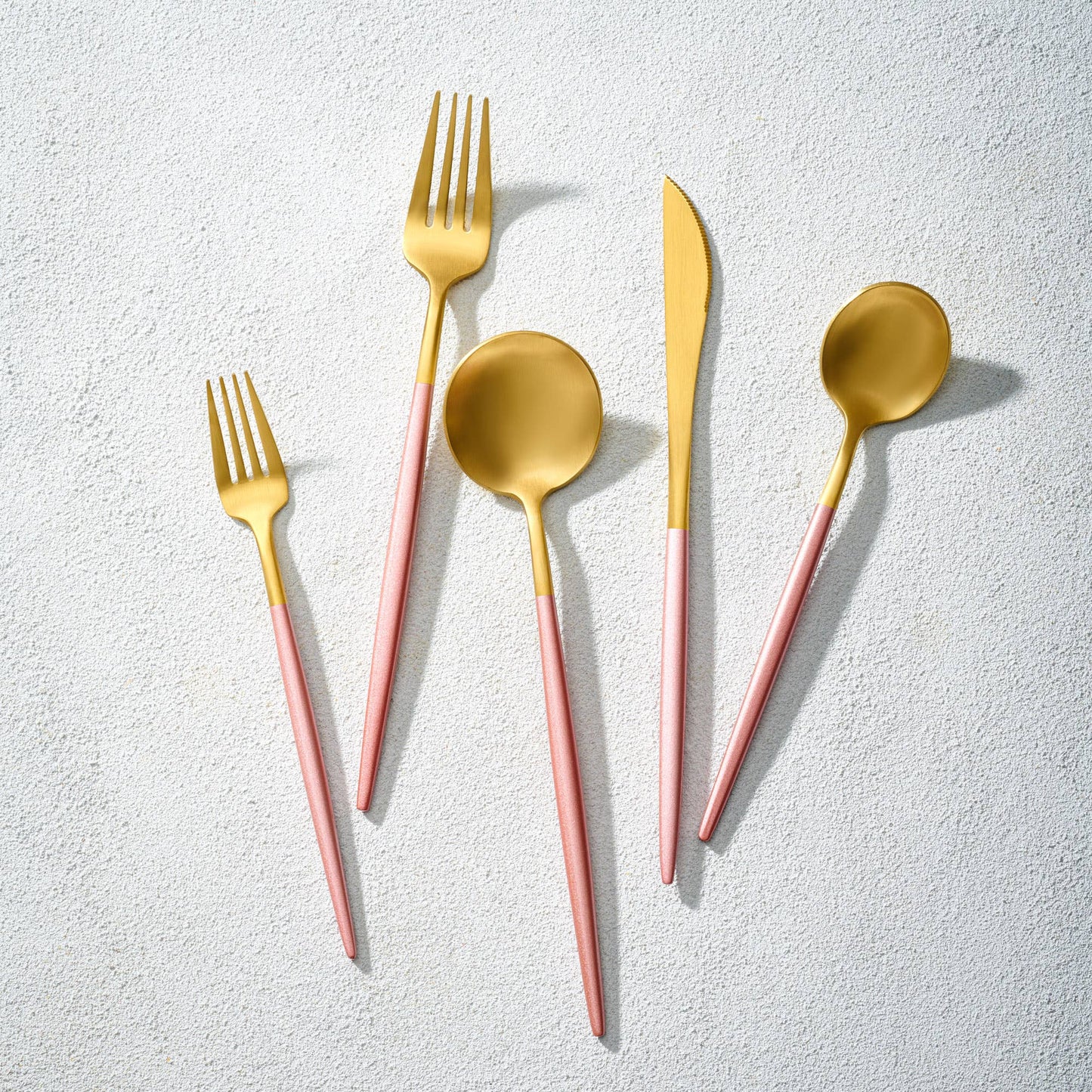 White & Gold Flatware Set