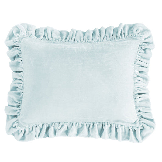 Ruffled Dutch Euro Pillow - Icy Blue